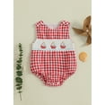 thumbnail image 4 of BemeyourBBs Boy Plaid Tank Romper Sailboat Embroidered Smocked Sleeveless Bodysuit, 4 of 9