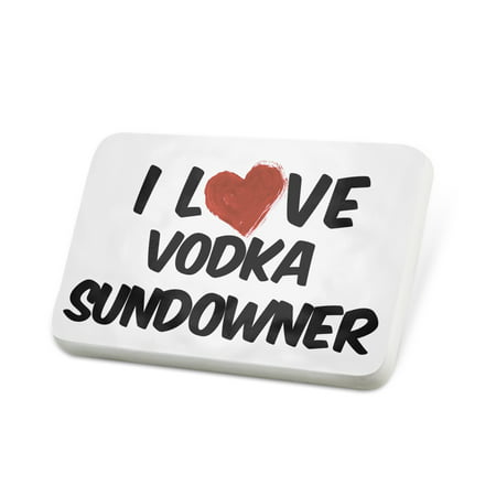 Porcelein Pin I Love Vodka Sundowner Cocktail Lapel Badge – (Best Vodka Cocktails For Men)