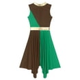 thumbnail image 6 of inhzoy Women's Color Block Liturgical Dancewear Sleeveless Praise Dance Tunic Brown&Green XL, 6 of 7