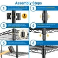 thumbnail image 6 of Paproos 5 Shelf Metal Storage Rack, Wire Shelving Units and Storage, Adjustable Kitchen Storage Rack Organizer, Backers Rack for Kitchen Garage Closet Pantry Laundry Bathroom, 21.25"x11.4"x59.1", 6 of 13