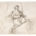thumbnail image 2 of Pedro Duque y Cornejo 13x12 Gold Ornate Wood Frame and Double Matted Museum Art Print Titled - Angel with Palm Seated on Clouds (ca. 1700-1750), 2 of 4
