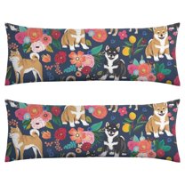 Dog Lover's Body Pillow Cover - Soft & Breathable, Hidden Zipper, 20"x54", Cute Puppy & Floral Print - Perfect Gift for Pet Lovers, Side Sleepers & Dog Themed Decor