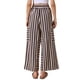 thumbnail image 3 of Pantalones de rayas casuales INSPIRE CHIC para mujer, de pierna ancha, con cintura elástica y cordón, pantalones palazzo, XS, negro y marrón, 3 of 6