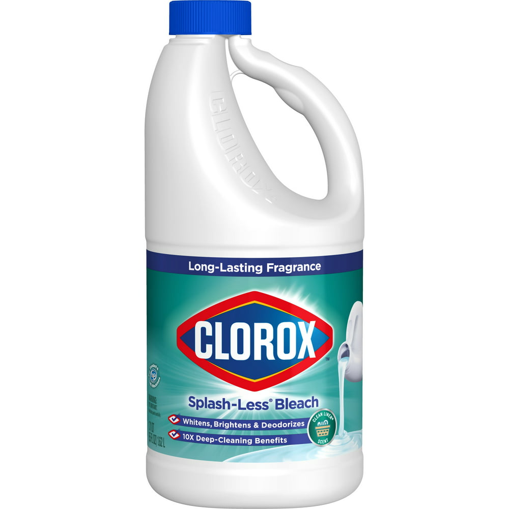 Clorox Splash-Less Liquid Bleach, Clean Linen Scent, 55 oz Bottle ...