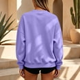 thumbnail image 6 of Zorvxlyn Women's Sweatshirt Drop Shoulder Long Sleeve Crewneck Sweatshirts Women Fall Winter Solid Color Pullover for Women Light Purple XXL, 6 of 7