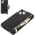thumbnail image 6 of Crossbody Wallet Case for iPhone 14 with Card Slot Holder,iPhone 14 Magnetic Flip Folio Purse Case, PU Leather Zipper Handbag with Detachable Lanyard Strap 6.1 Inch (Black), 6 of 13