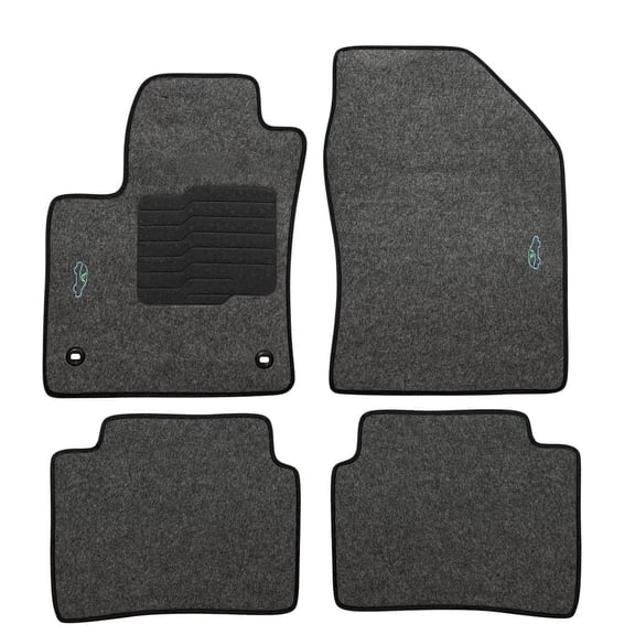 Carpet Floor Mats for 2016 to 2022 Toyota Prius / 2017 to 2022 Toyota Prius Prime - Front and Rear, Gray, Driver Heel Pad - ecoMats
