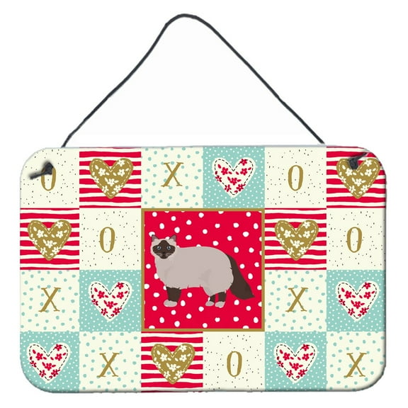 Carolines Treasures CK5564DS812 Birman Cat Love Wall or Door Hanging Prints 8x12 multicolor