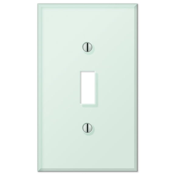Amerelle Acrylic Glass Tile Single Switch Wall Plate Cover Mint White
