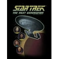 thumbnail image 2 of Men's Star Trek: The Next Generation Enterprise with Captain and Crew Portraits  Pull Over Hoodie Black X Large, 2 of 4