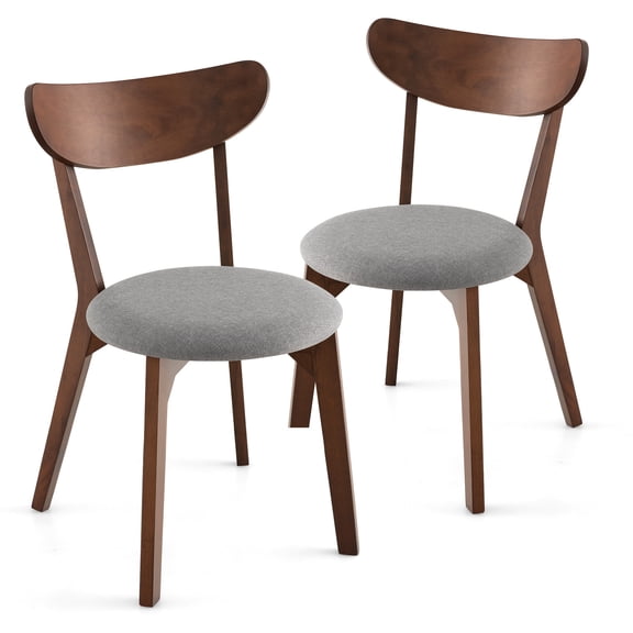 Giantex Upholstered Dining Chair Set of 2, Mid Century Breakfast Chair Set