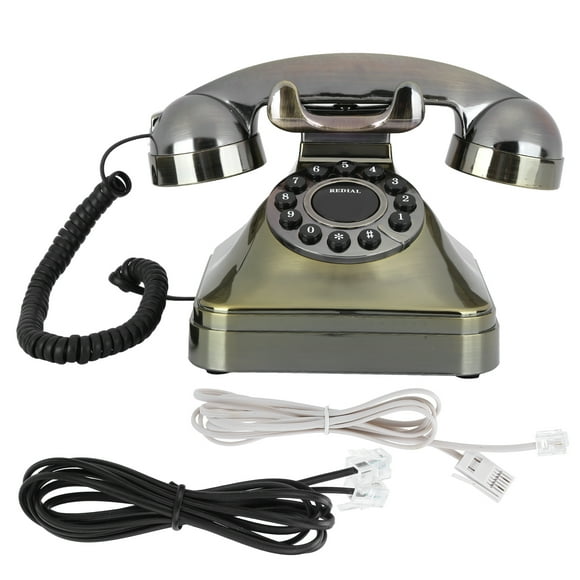 Teléfono fijo vintage Bronce antiguo Llamada de alta definición Botón grande Cableado de EE. UU./Reino Unido