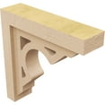 thumbnail image 5 of 3"W x 12"D x 12"H Thin Sheridan Rough Cedar Woodgrain TimberThane Corbel, Primed Tan, 5 of 6