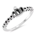 thumbnail image 1 of Oxidized Black Crown Midi Stacking Ring .925 Sterling Silver Band Jewelry Female Male Unisex Size 6, 1 of 4