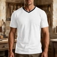 thumbnail image 2 of Mens Quick Dry V Neck T-Shirts Workout Soft Short Sleeve Moisture Wicking Running Athletic Gym Casual Tee Tops with Pocket White, 2 of 9