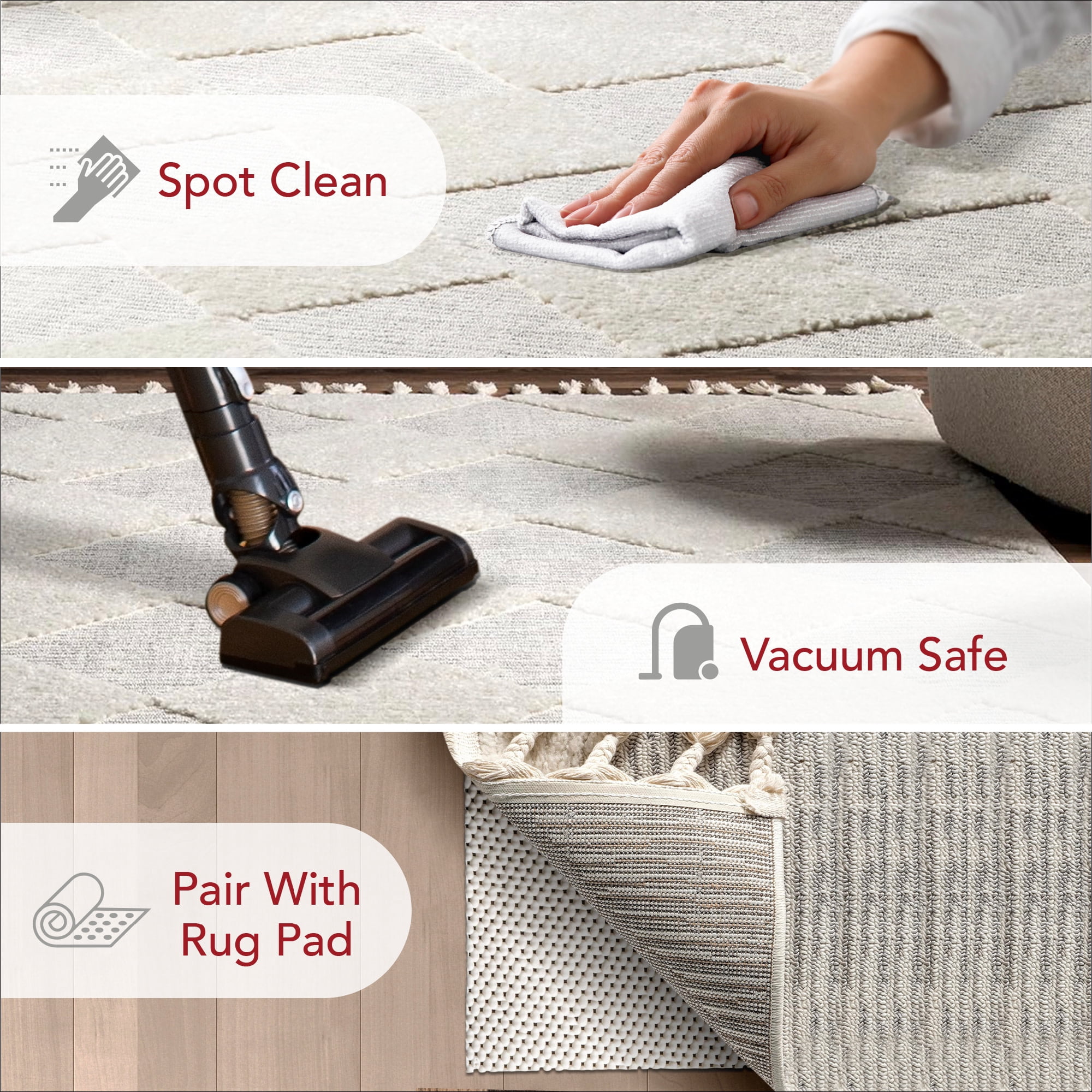 nuLOOM Marissa High/Low Diamond Tassel Area Rug, 2' 8" x 8', Runner, Off White