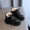 Black, variant on AOOCHASLIY Black and Friday Kids Shoes Toddler Shoes Girls British Style Fashion Lacein Hasp Non Slip Thicken Keep Warm Comfortable