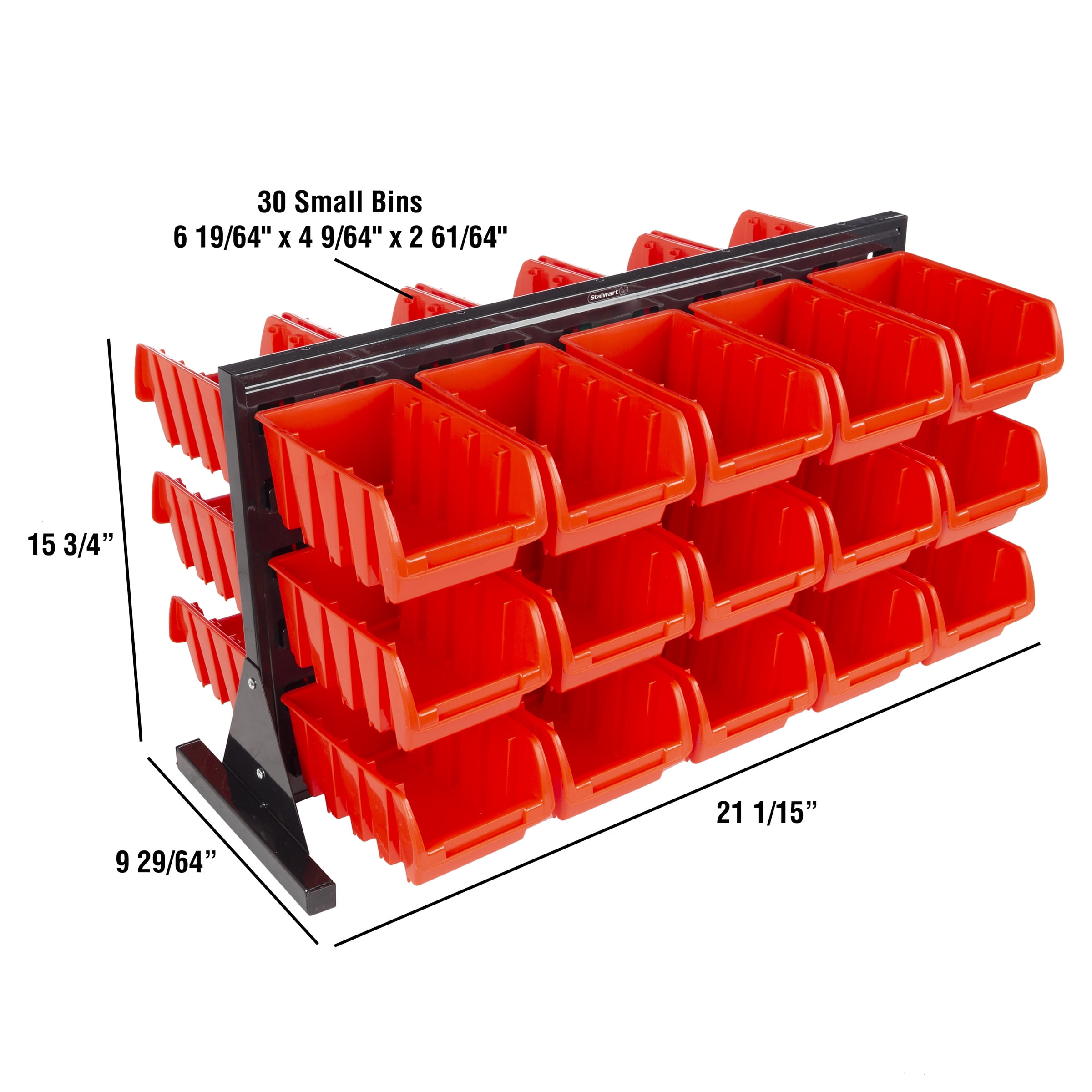 Radabaugh Tool Bins Garage Storage Bins Small Parts Container Stacking Storage Bin Wall Mounted Storage Bins 12 1 Acrylic Bracket Shelf Rectangle WFX