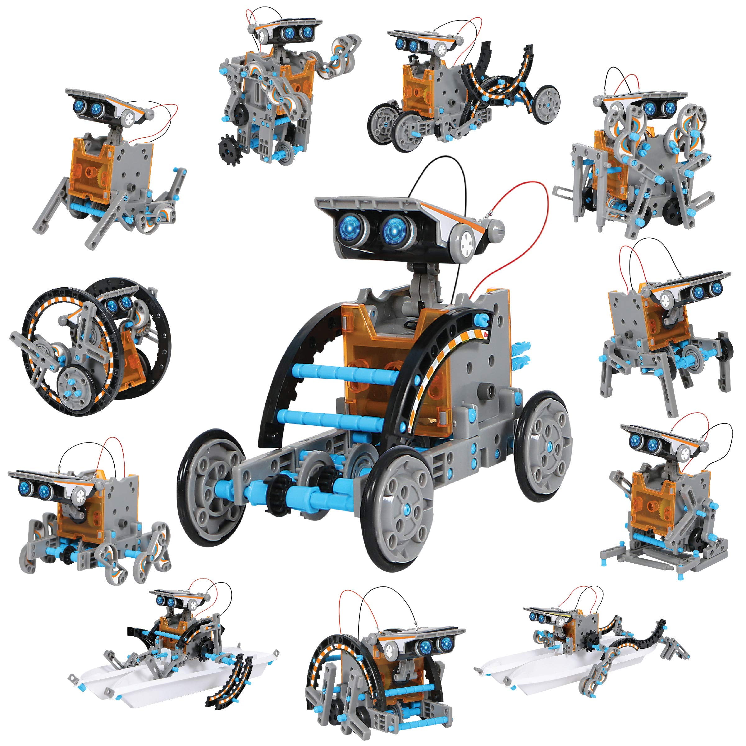 Discovery Kids Solar Robot Mindblown STEM 12-in-1 Creation 190-Piece Kit 