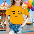 thumbnail image 6 of YUEHUA Kids Short Sleeve Tee Shirt Boys Girls Solid Color Cute Expression Print Tops Loose Fit Comfy Crewneck Pullover Tees, 6 of 6