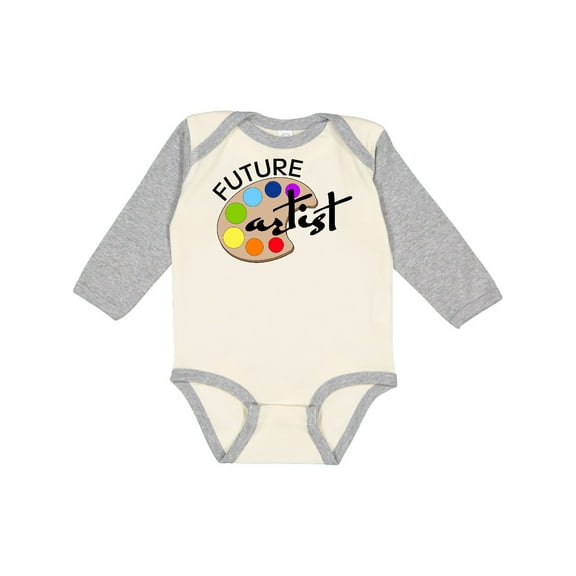 Inktastic Future Artist with Paints Boys or Girls Long Sleeve Baby Bodysuit