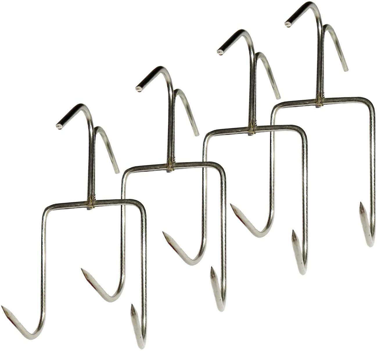 4Pack Smoker Hooks, Stainless Steel Bacon Hanger, Roast Duck Hooks,Meat