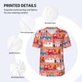 thumbnail image 3 of Zufioo Cartoon with Traffic Elements Print Men's Baseball Short Sleeve, Moisture Wicking Button-Down Hip Hop Tee-4X-Large, 3 of 7