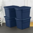 thumbnail image 5 of Sterilite Lidded Stackable 18 Gallon Storage Tote Container, Marine Blue, 5 of 7