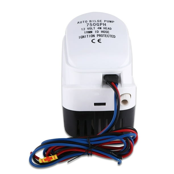 Bomba de achique sumergible, bomba de achique de agua sumergible automática de 12 V y 750 GPH, bomba de achique de agua para barcos diseñada con precisión