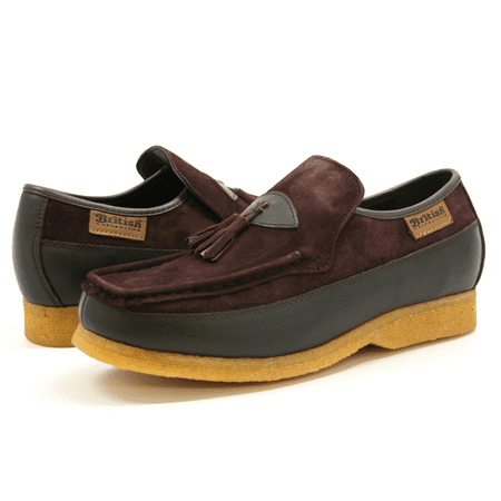 

King Old School Leather and Suede Slip-On Shoe with Tassel Detailing
