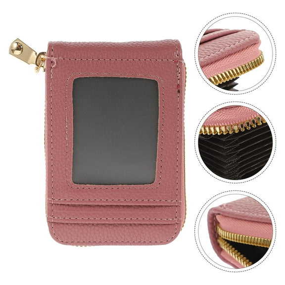 LEORX Card Holder for Women Storage Holder Watermelon Red 1Pcs Magnetic Protection Compact Design