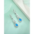 thumbnail image 6 of VESITIM Heart Infinity Earrings Teardrop Dangle Drop Earrings Created Blue Opal Jewelry Gift for Women, 6 of 7