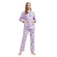 thumbnail image 3 of GLOBAL Womens Flannel Cotton Pajama Set Long PJs Flannel Loungewear Sleepwear,Size S-3XL, 3 of 6