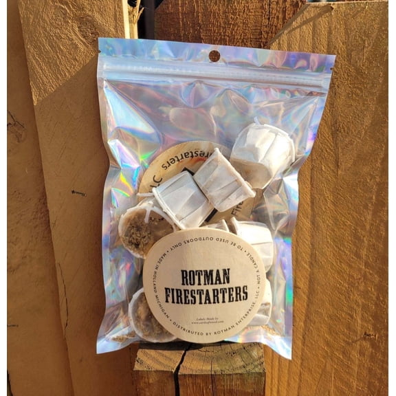 Rotman Fire Starters Grilling Accessories Waterproof Combustible Fire Starters 10 Count
