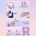thumbnail image 2 of Over-Ear Gaming Headset, Bluetooth Headphones Over Ear, Noise-Cancelling Comfortable Earmuffs over Ear Headphones, Bluetooth 5.3, Lightweight Wireless Headphones for Home Office Cellphone PC (Purple), 2 of 8