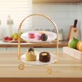 thumbnail image 6 of Fiocias Double Layers Dessert Serving Stand 12.4x9inch Accessory Sturdy Multipurpose for Golden, 6 of 9