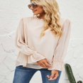 thumbnail image 1 of Blusa De Mujer, Fibra De Poliéster, Transpirable, Cómoda, Blusa De Doble Capa Para Mujer, Manga Larga Para Uso Diario ANGGREK champán m, 1 of 7