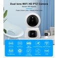 thumbnail image 2 of XWSHYW Cámara Cámara de Vigilancia Inteligente para Interiores 6 Mp/3 Mp+3 Mp con Doble Lente Hd, 360 Grados, Monitor Remotoro Teléfonos Wifi, Intercomunicado Bidireccional, Visión Nocturna Hd, Segui, 2 of 6