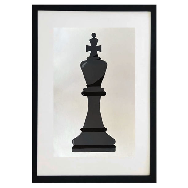 Cuadro de decorativo de ajedrez pintado 100% a mano colección MilleniArt enmarcado con madera y vidrio