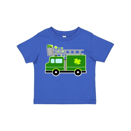 

Inktastic St. Patricks Day Fire Truck in Green with Shamrocks Gift Toddler Boy or Toddler Girl T-Shirt