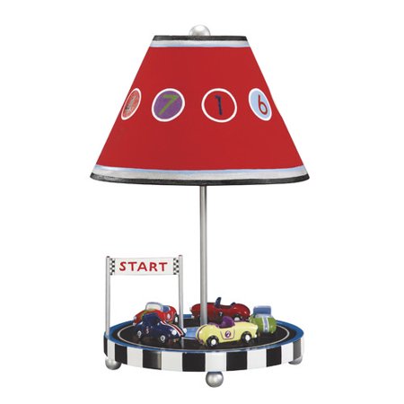 Guidecraft Retro Racers 18'' H Table Lamp with Empire Shade
