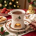 thumbnail image 4 of 6.76oz Ceramic Coffee Mug,Fondue Shape Cup with Candle Warmer, Dessert Cup for Party Kitchen Home Bar, 4 of 6