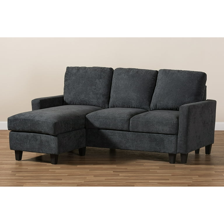 Baxton Studio Greyson Modern And Contemporary Dark Grey Fabric Upholstered Reversible Sectional Sofa Baxton Studio Greyson Modern And Contemporary Dark Grey Fabric Upholstered Reversible Sectional Sofa