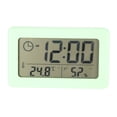 thumbnail image 4 of Reloj digital LCD multifuncional silencioso con sensor de luz nocturna, despertador electrónico para el dormitorio del hogar, color verde, 4 of 10