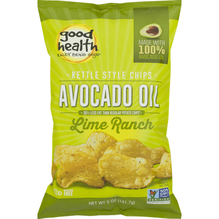 Avocado Chips - Good Health Avocado Oil Kettle Style Lime Ranch Chips 5 oz. Bag (3 Bags)