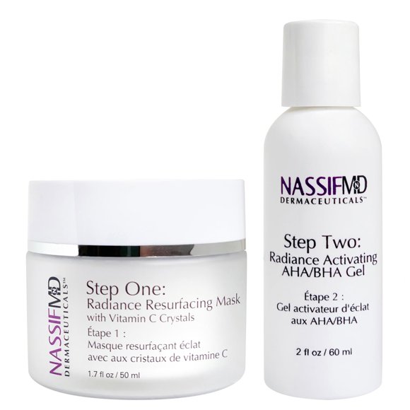 NassifMD Micro-Spa Vitamin C Skin Peel BHA Exfoliante químico para rostro Exfoliante facial químico con mascarilla de vitamina C AHA BHA Facial Peel Exfoliante químico para rostro en casa Exfoliante f