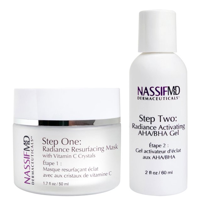 NassifMD Micro-Spa Vitamin C Skin Peel BHA Exfoliante químico para rostro Exfoliante facial químico con mascarilla de vitamina C AHA BHA Facial Peel Exfoliante químico para rostro en casa Exfoliante f