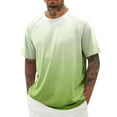 thumbnail image 2 of Mens T-Shirts Summer Raglan Short Sleeve Crewneck Lightweight Breathable Gradient Color Casual T Shirt, 2 of 5