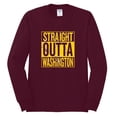 thumbnail image 2 of Straight Outta Washington was Fan | Fantasy Football | Mens Sports Long Sleeve T-Shirt, Maroon, 2XL, 2 of 4