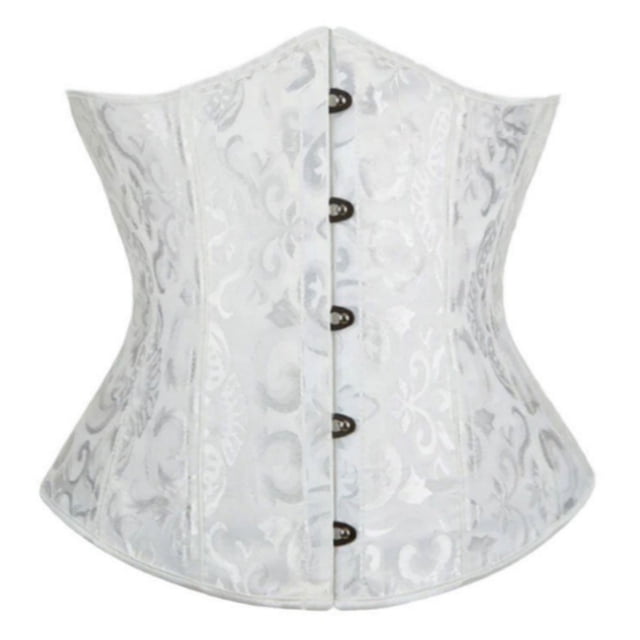 WZXFASHION Corset de Formation à la Taille en Brocart pour Femmes, sous-Poitrine, Blanc, TP